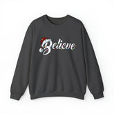 Sandjest Christmas Crewneck Sweatshirt Believe Gift for Girl Friends Women Family Cute Christmas Birthday Gift